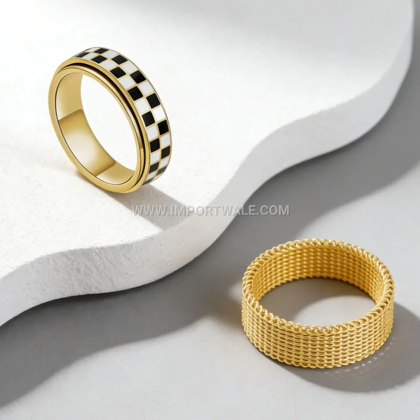 Mantra Engraved Stainless Steel Spinner Band Ring