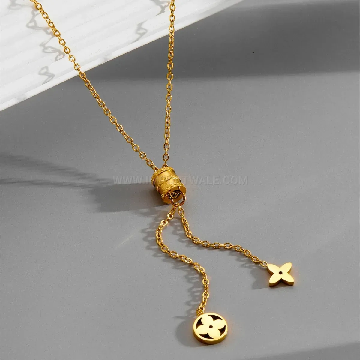 Designer Minimalist Stainless Steel Tassel Pendant Chain Necklace