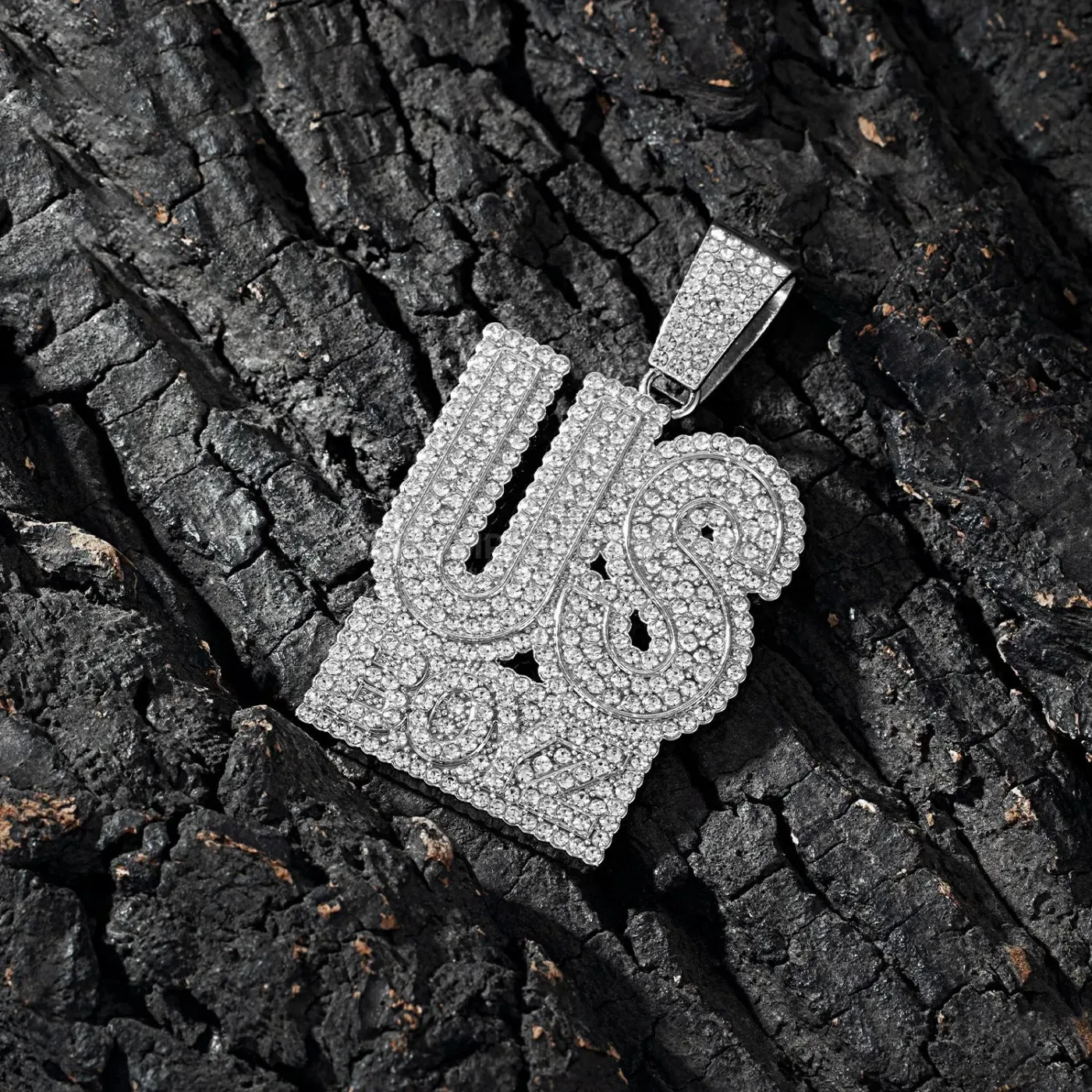 Iced Out US BOYZ Lettering Hip Hop Pendant