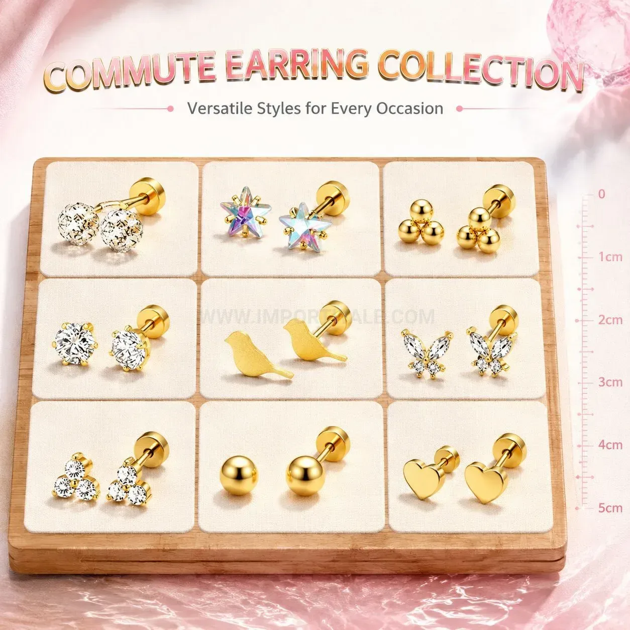 Premium Stainless Steel Zircon Star and Butterfly Piercing Studs