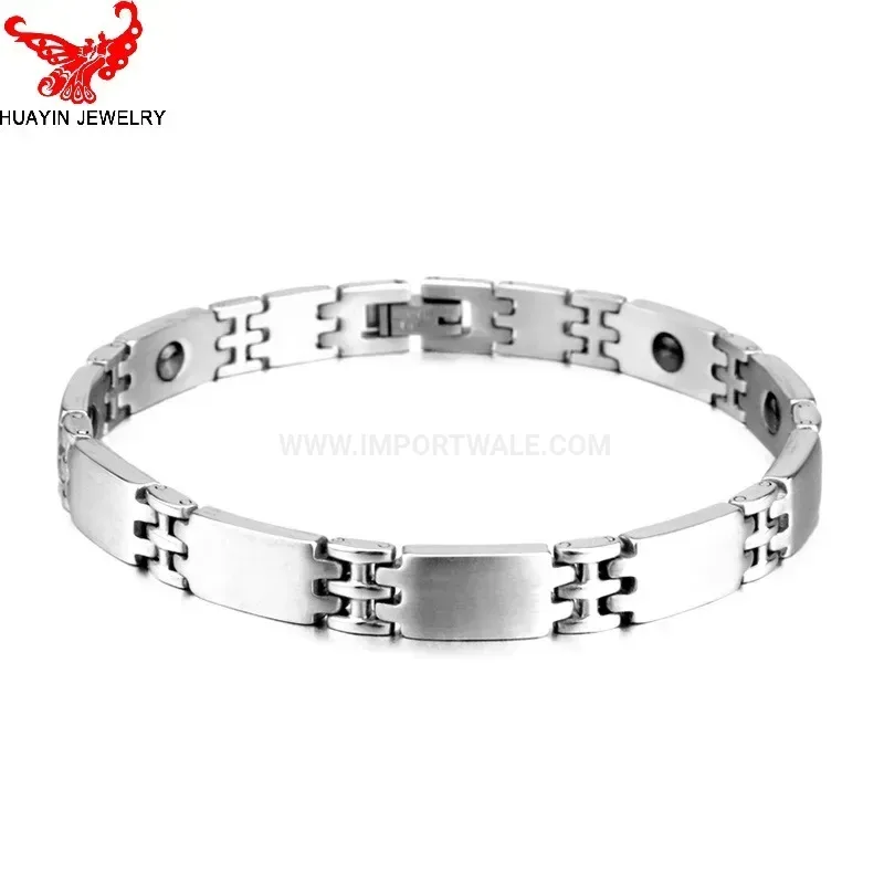 Premium Sleek Geometric Titanium Steel Bio Magnetic Bracelet