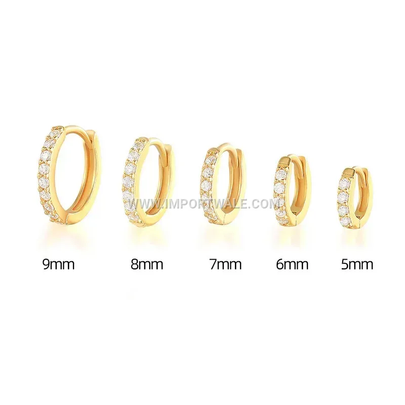Rhodium Plated Geometric Crystal Hoop Earrings