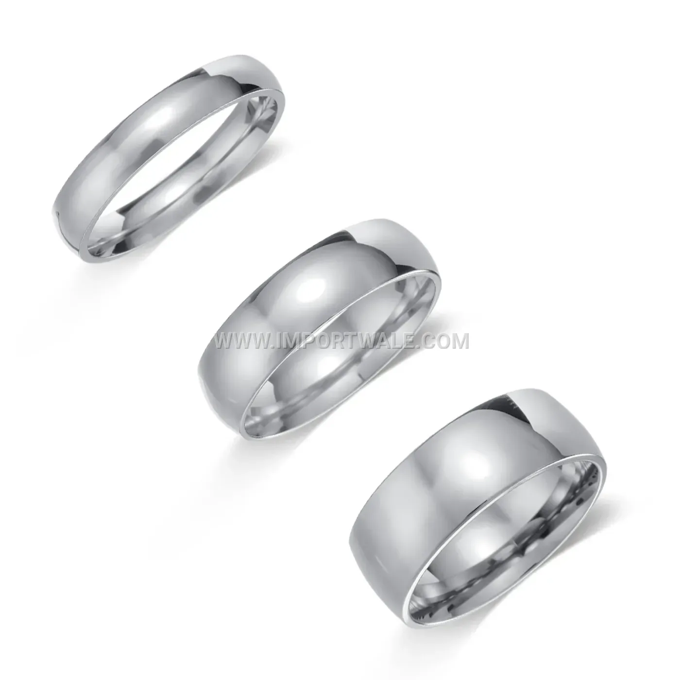 Polished Curved Stainless Steel Band Ring