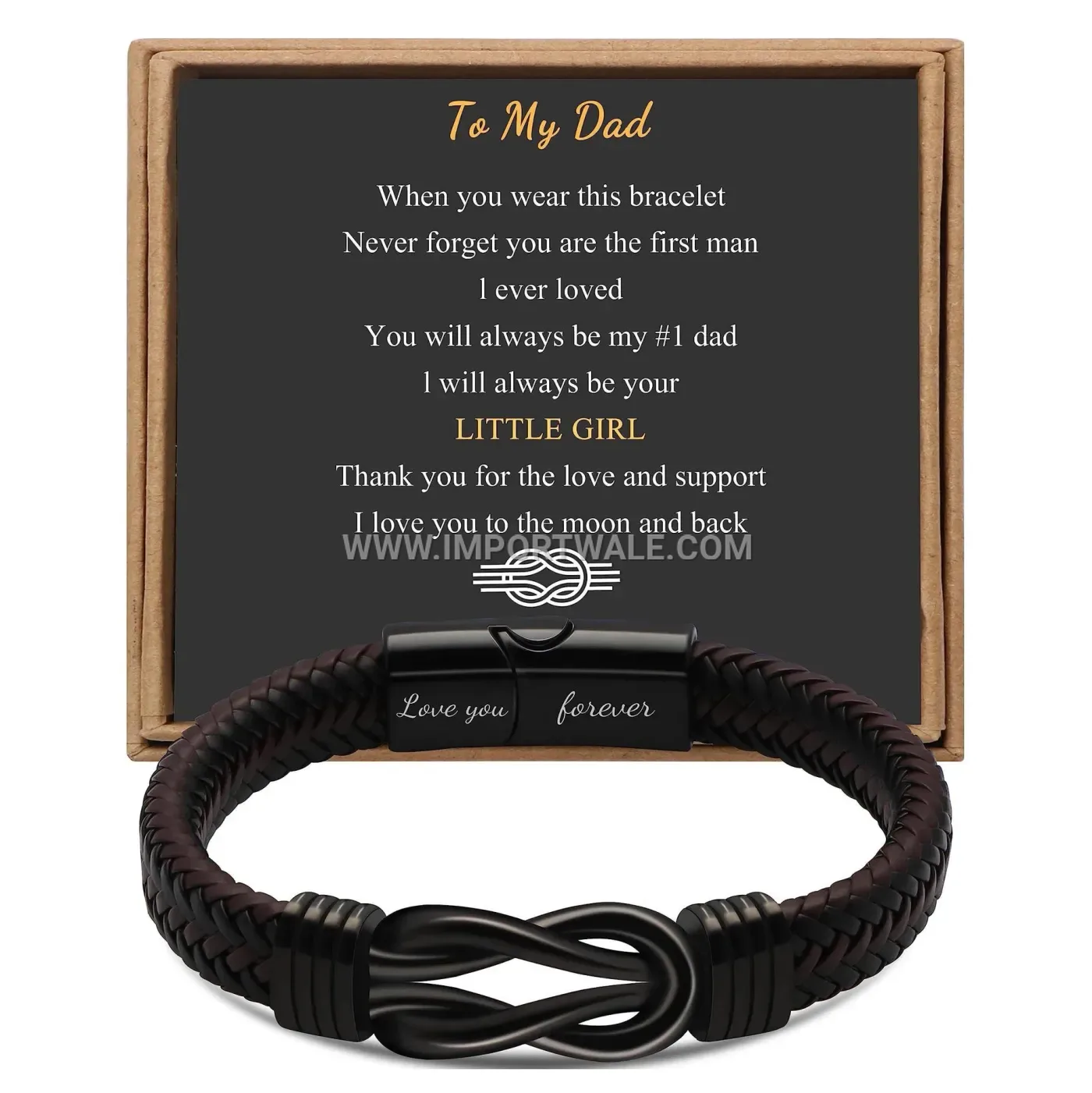 Engraved Stainless Steel And Braided PU Leather Men's Magnetic Bracelet