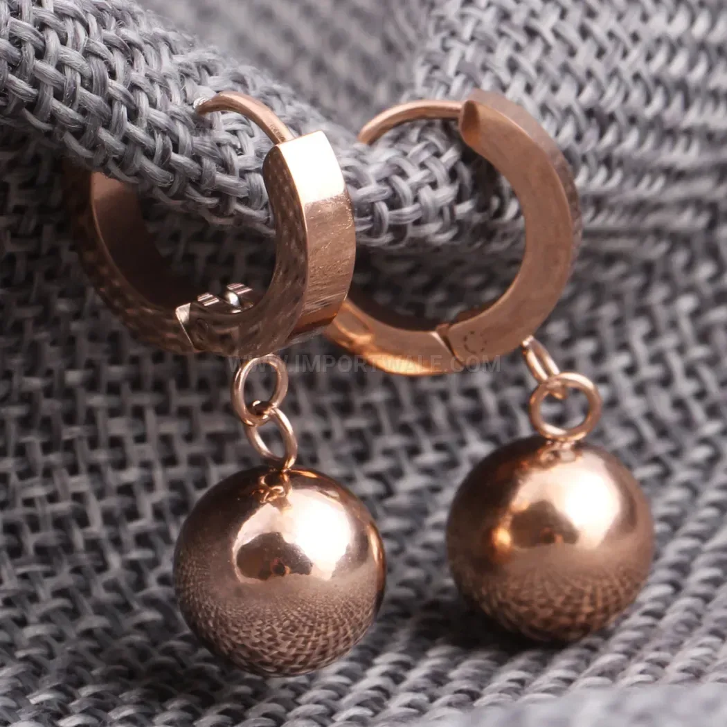 Modern Rose Gold Plated Crystal Circular Stainless Steel Drop Earrings