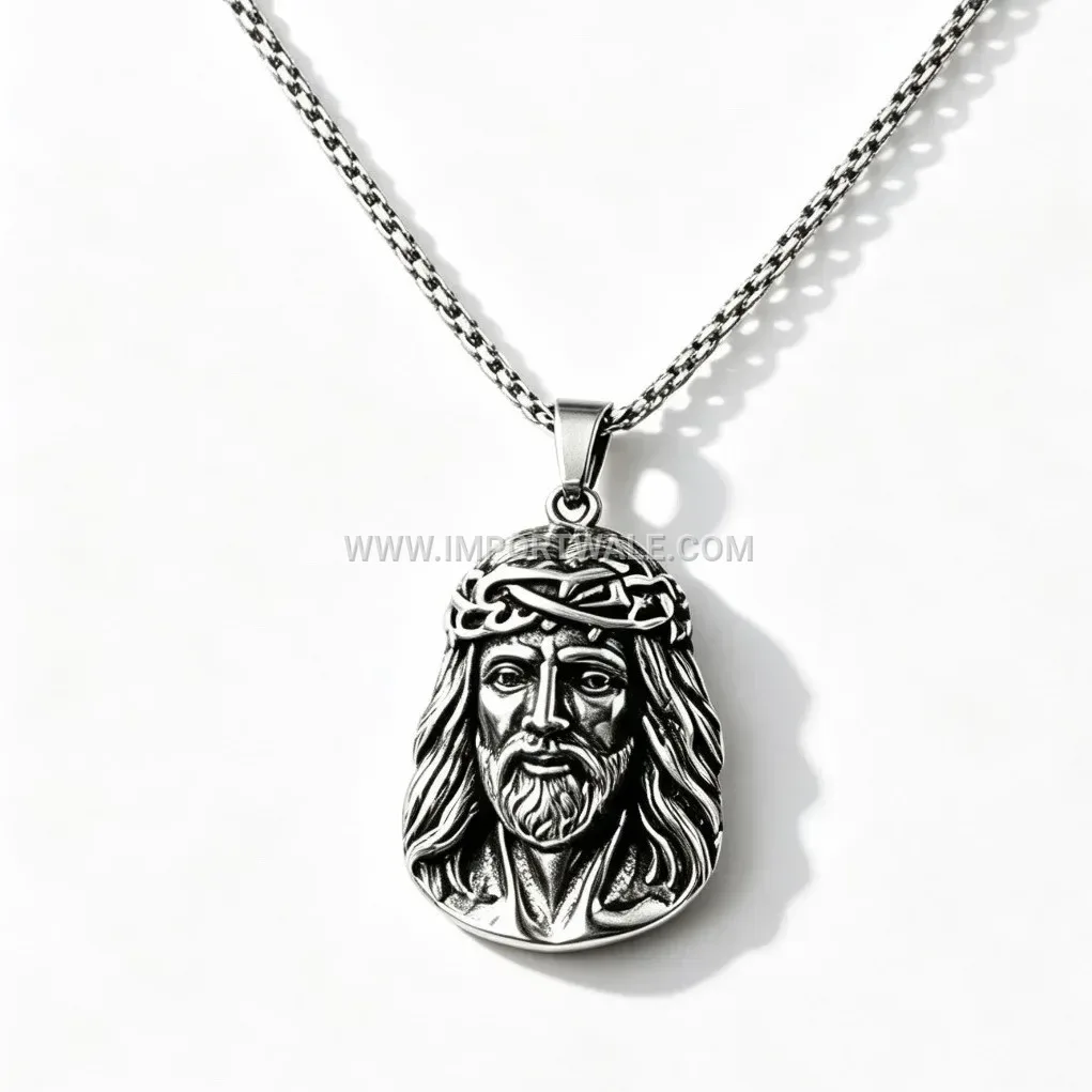 Minimalist Portrait Geometric Stainless Steel Pendant