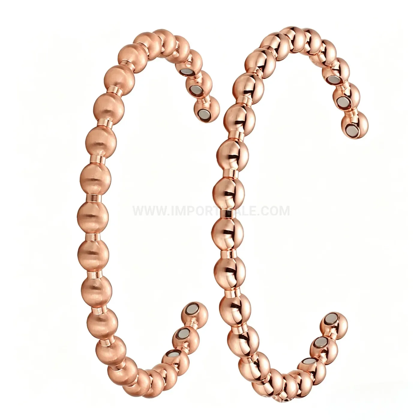 Trendy Adjustable Pure Red Copper Magnetic Open Cuff Bracelet