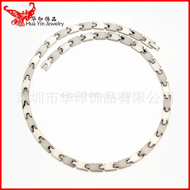 Stylish Titanium Germanium Bio Magnetic Geometric Chain Necklace