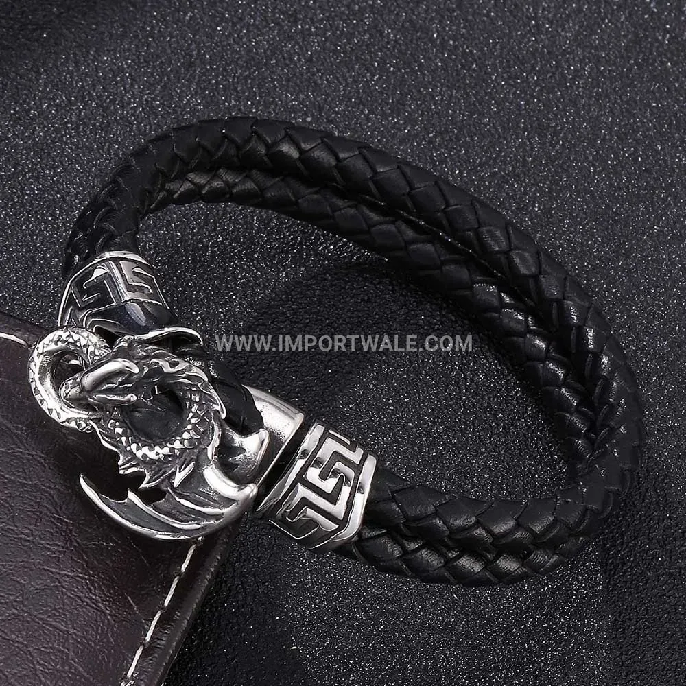 Men Geometric Titanium Steel Lattice Link Bracelet