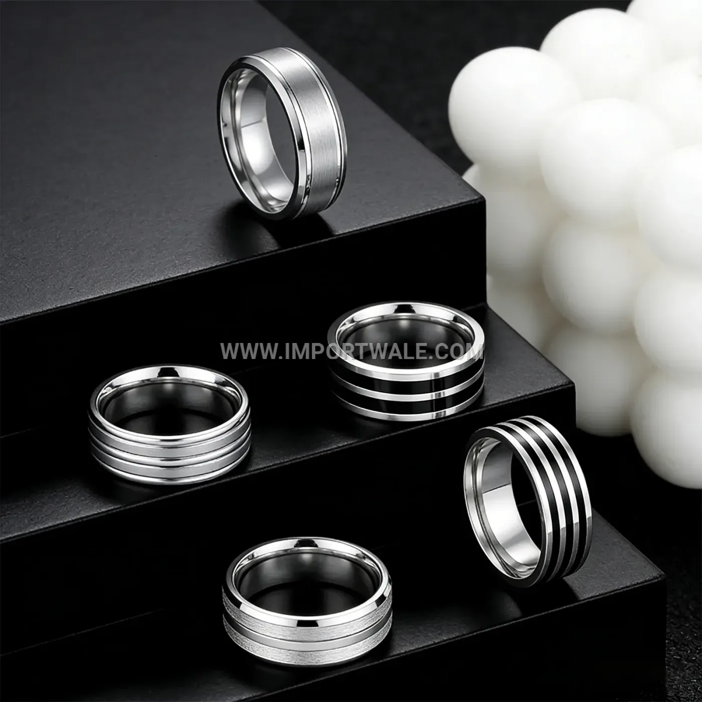 Minimalist Gold Plated Stainless Steel Band Ring Set