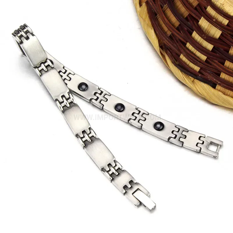 Premium Sleek Geometric Titanium Steel Bio Magnetic Bracelet