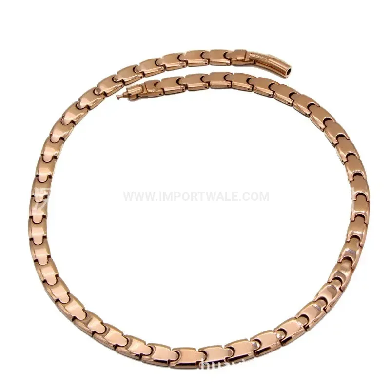 Premium Minimalist Pure Titanium Magnetic Link Couple Necklace