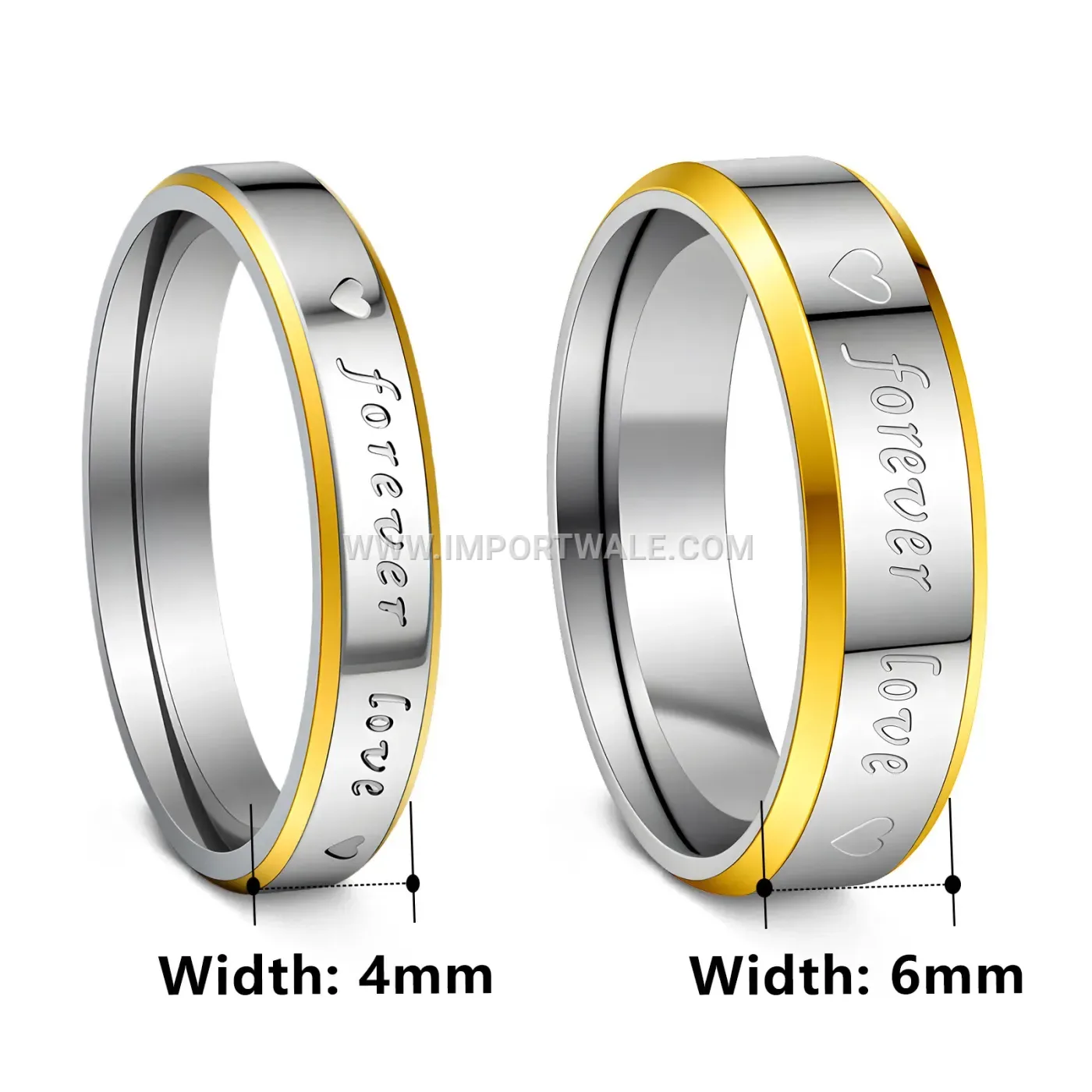 Engraved Stainless Steel Love Matching Couple Ring