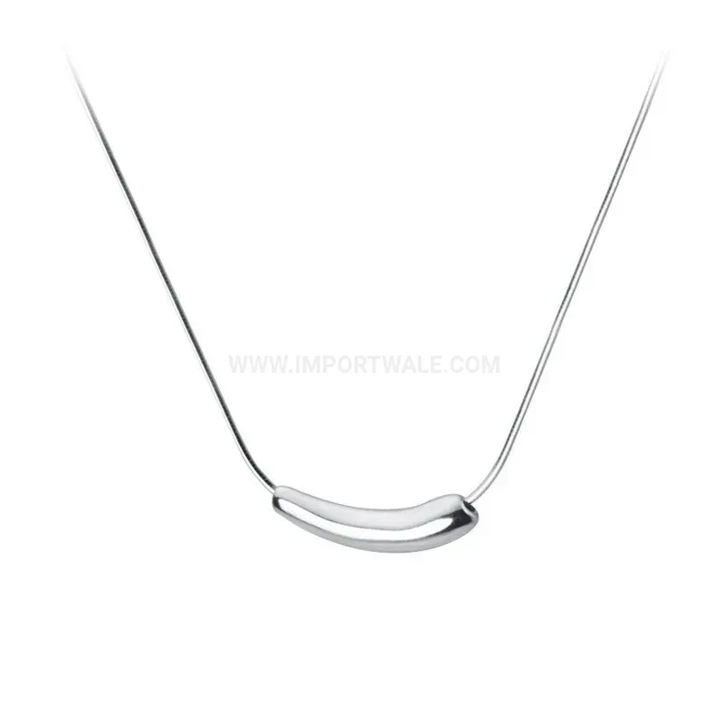 Classic Geometric Titanium Steel Eggplant Charm Pendant Necklace