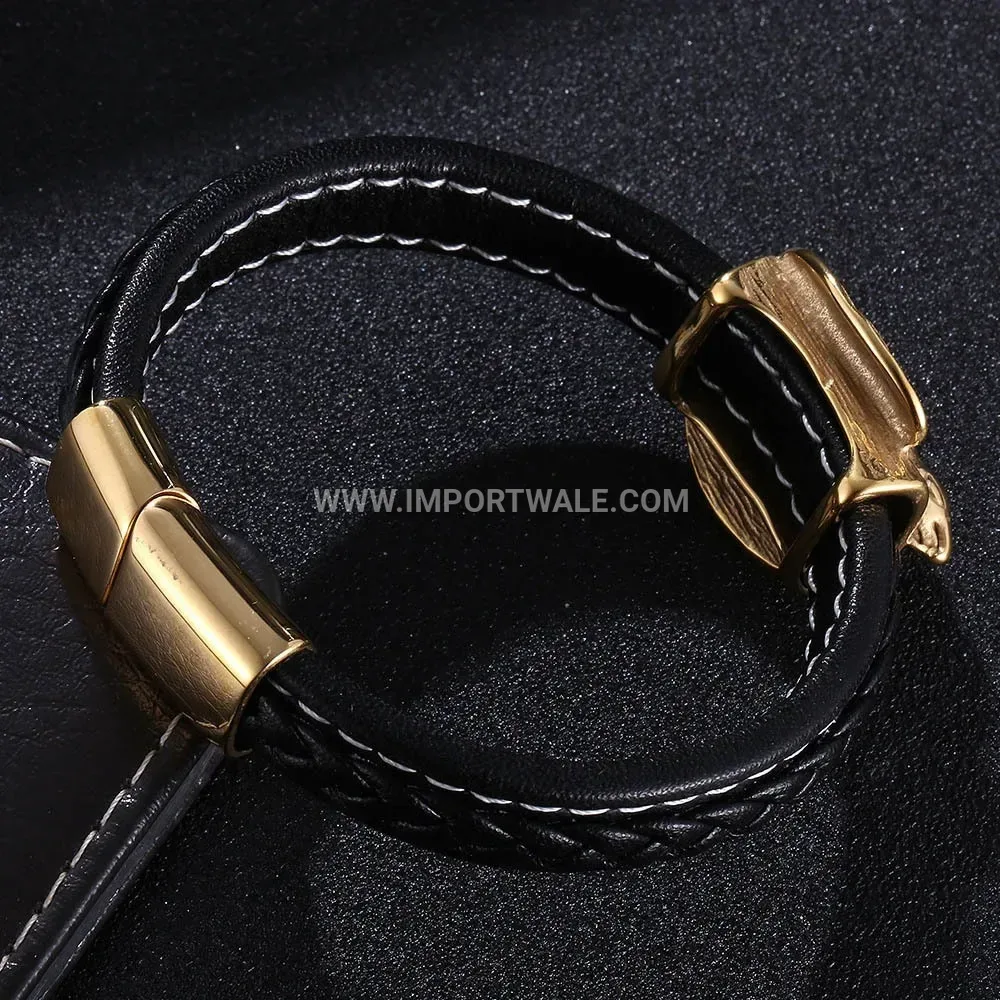 Stainless Steel Bullet Zircon Magnetic Link Bracelet