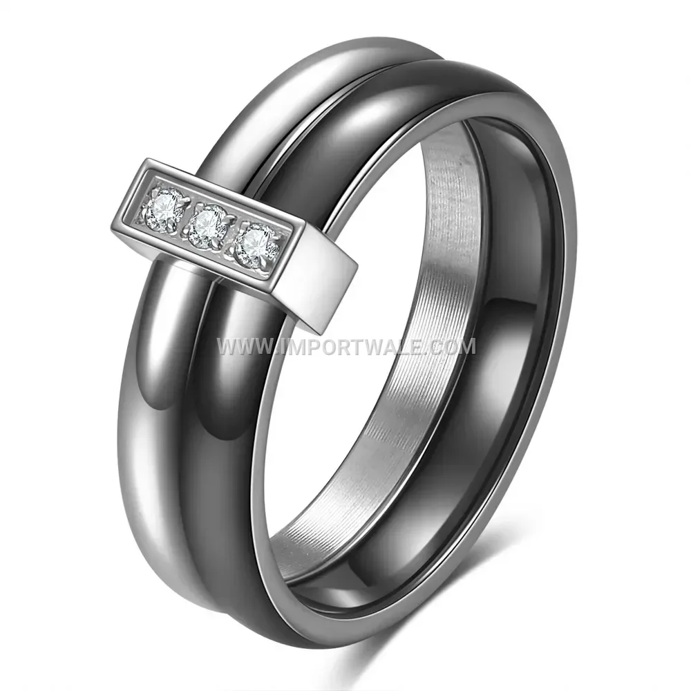 Smooth Spliced Cubic Zirconia Ceramic Ring