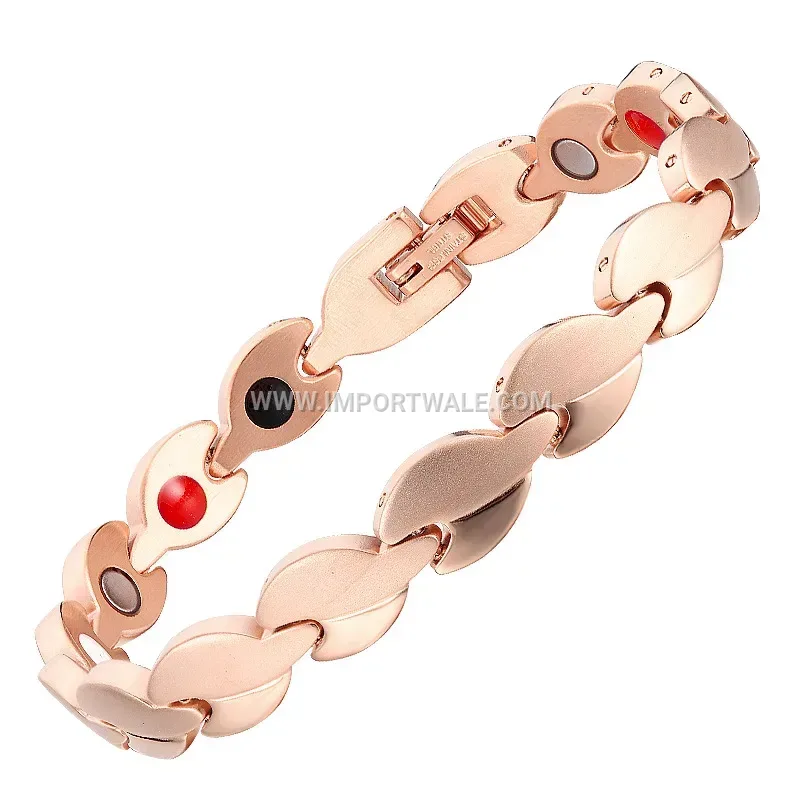Vacuum Plated Stainless Steel Geometric Magnetic Bracelet