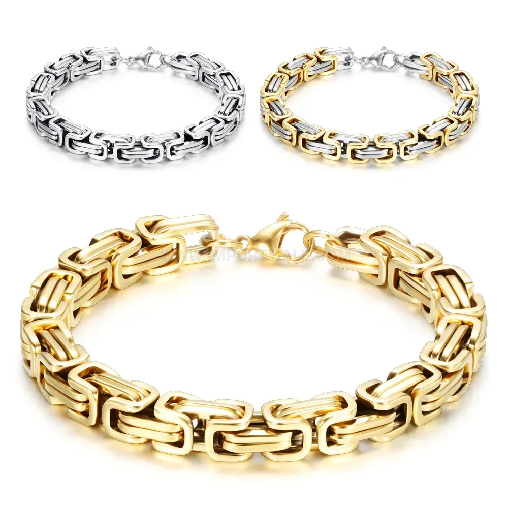 Men's Double-Layered Vintage 8mm Stainless Steel Chain Bracelet