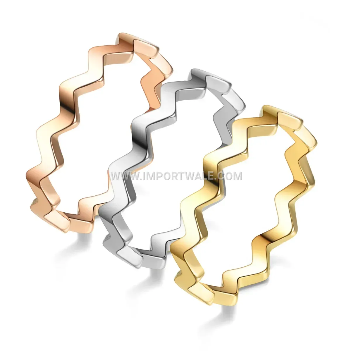 Minimalist Curved Wave 2mm Stainless Steel Band Ring