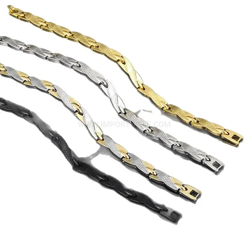 Fashion Dragon Pattern Titanium Steel Four In One Magnetic Bracelet
