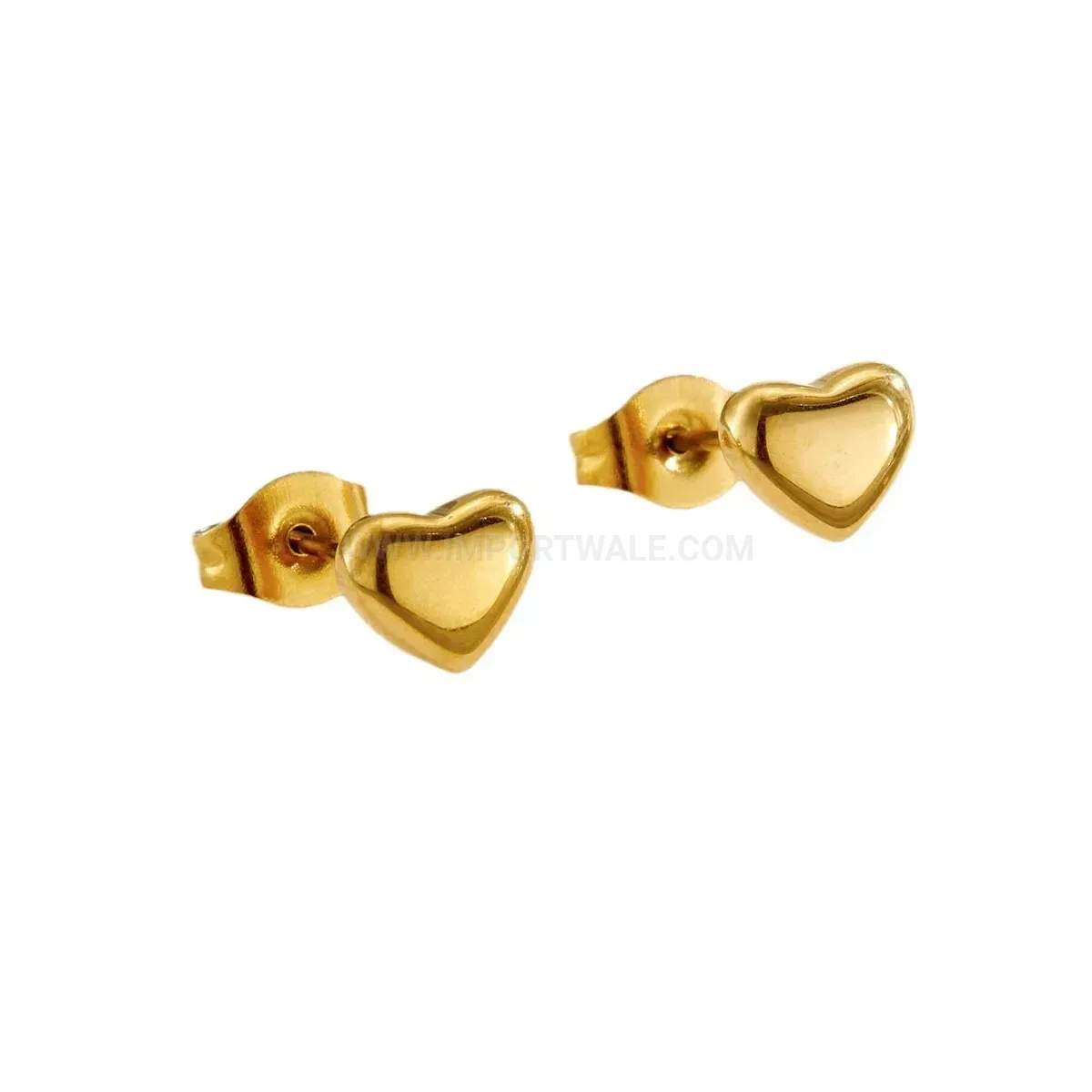 Matte Finish Heart Stud Earrings in Titanium Steel
