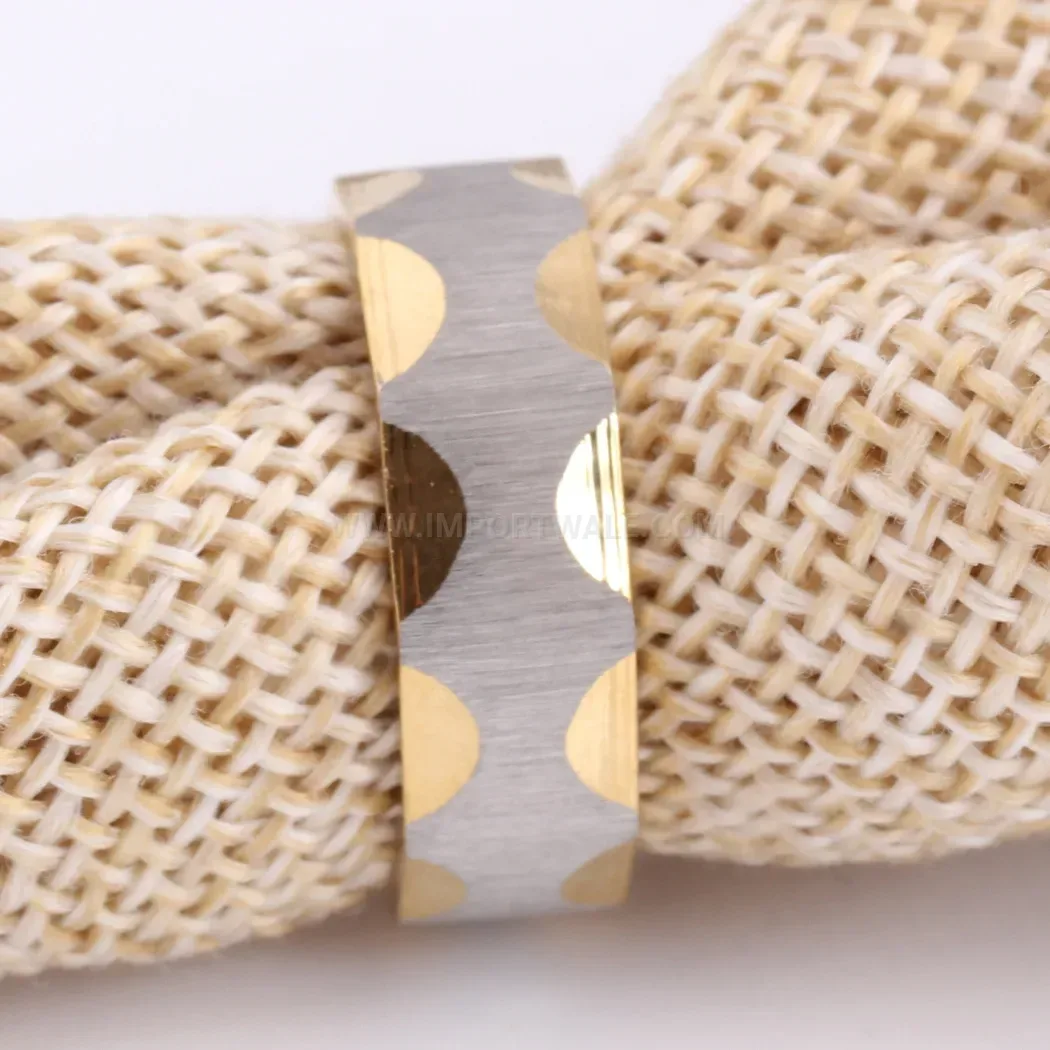 Modern Two-Tone Ripple Textured 8MM Stainless Steel Band