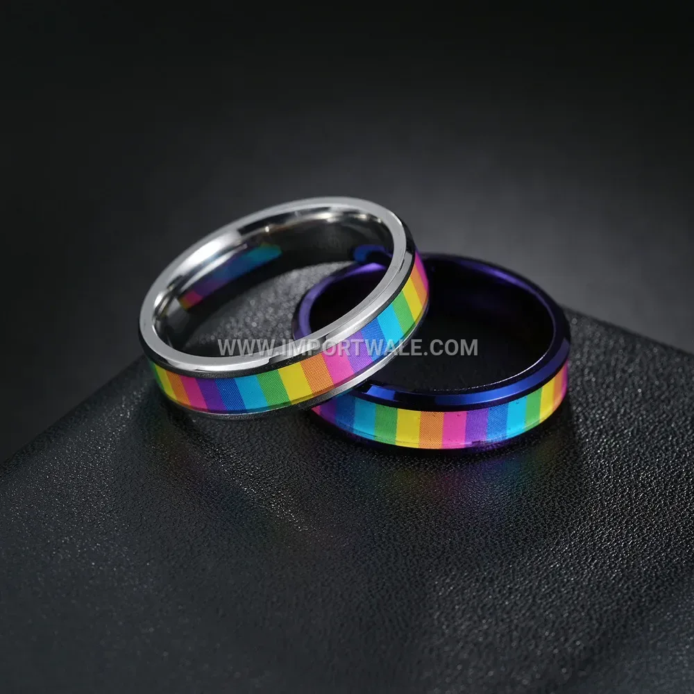 Minimalist Colorful Titanium Steel Band Ring