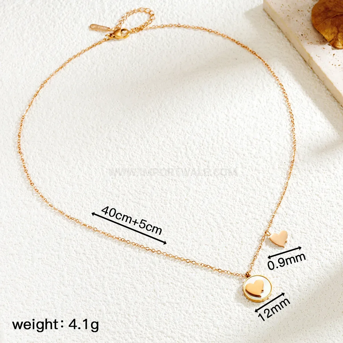 Stylish Round Shell Inlay Butterfly Pendant Stainless Steel Necklace