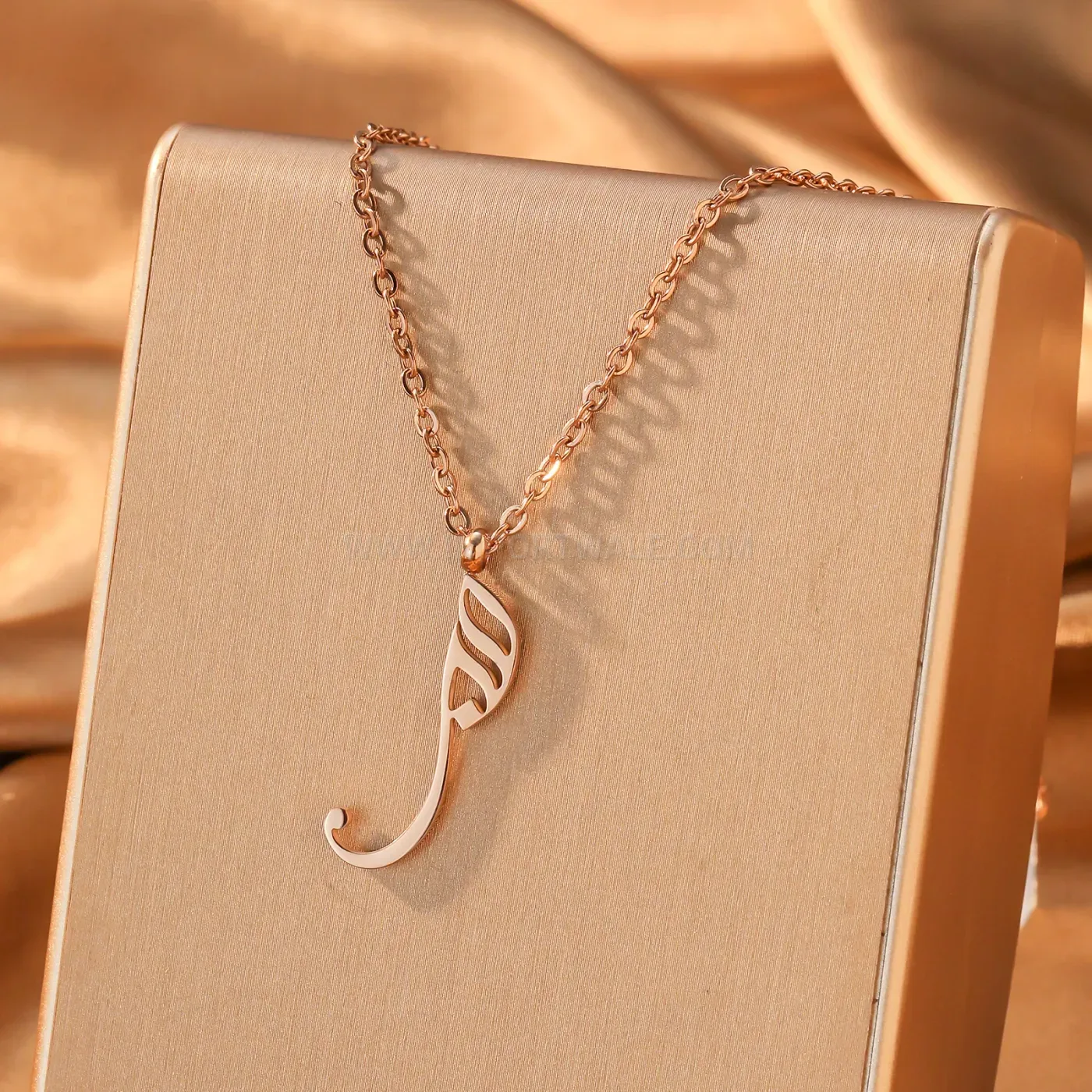 Dainty Stainless Steel Vertical Arabic Calligraphy Allah Pendant Necklace