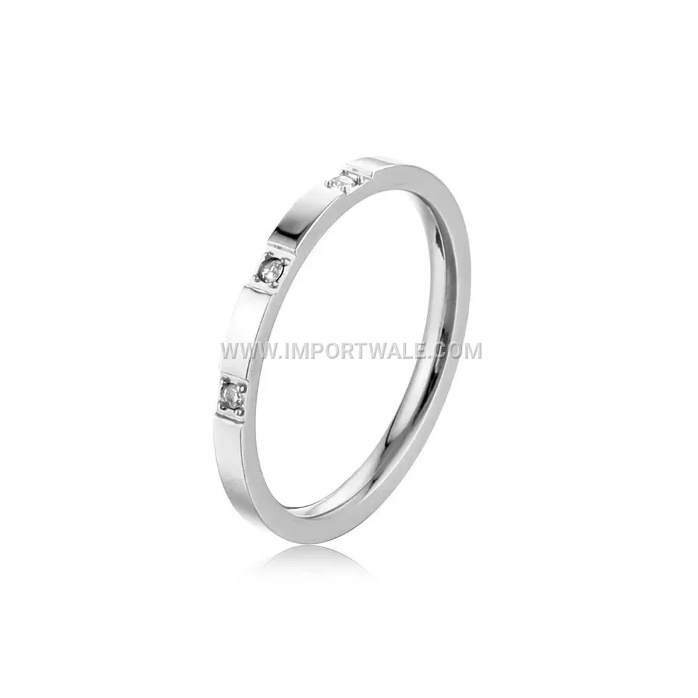 18K Gold Plated Stainless Steel Zircon Couple Ring