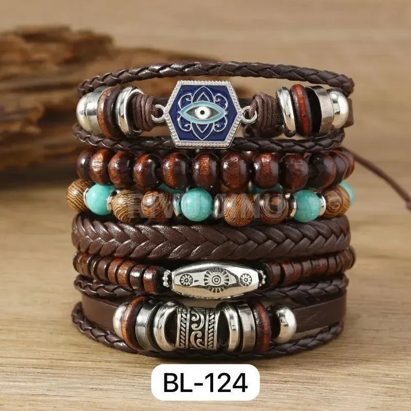 Rugged Adjustable Leather Biker Cuff Bracelet