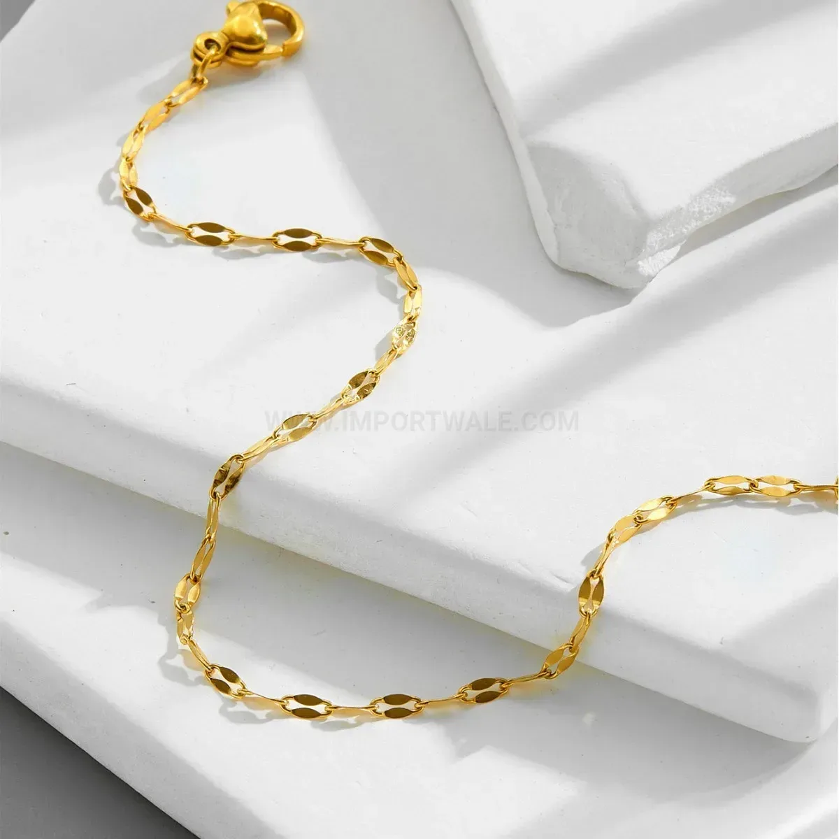 Minimalist Gold Plated Titanium Steel Lip Chain Bracelet
