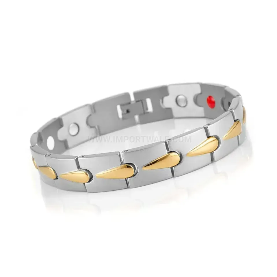 Trendy Teardrop Link Titanium Steel Magnetic Couple Bracelet