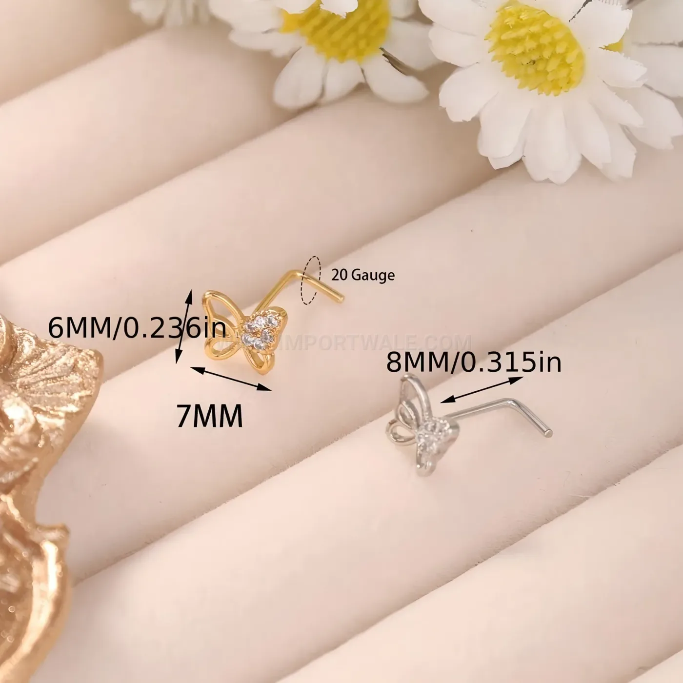Classic Sparkling Zirconia Stainless Steel Nose Piercing Stud Set