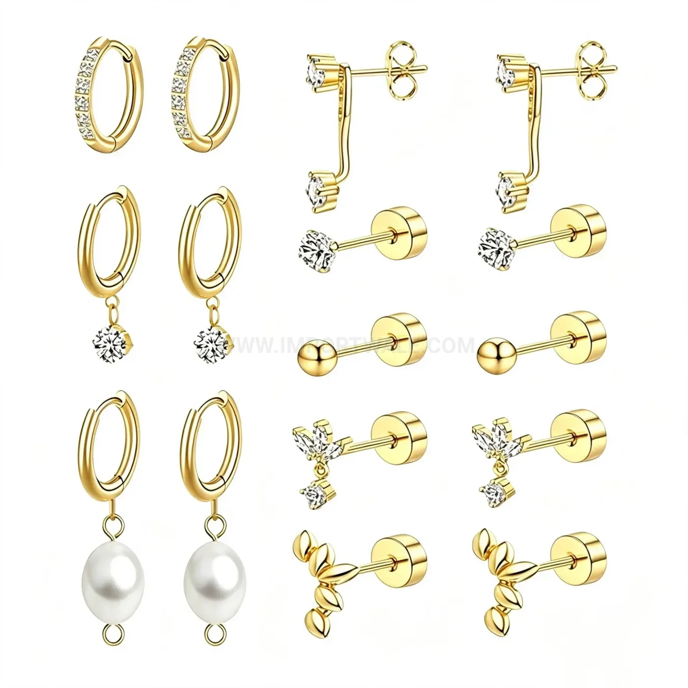 Chic Dangle Cubic Zirconia Stainless Steel Hoop Earrings