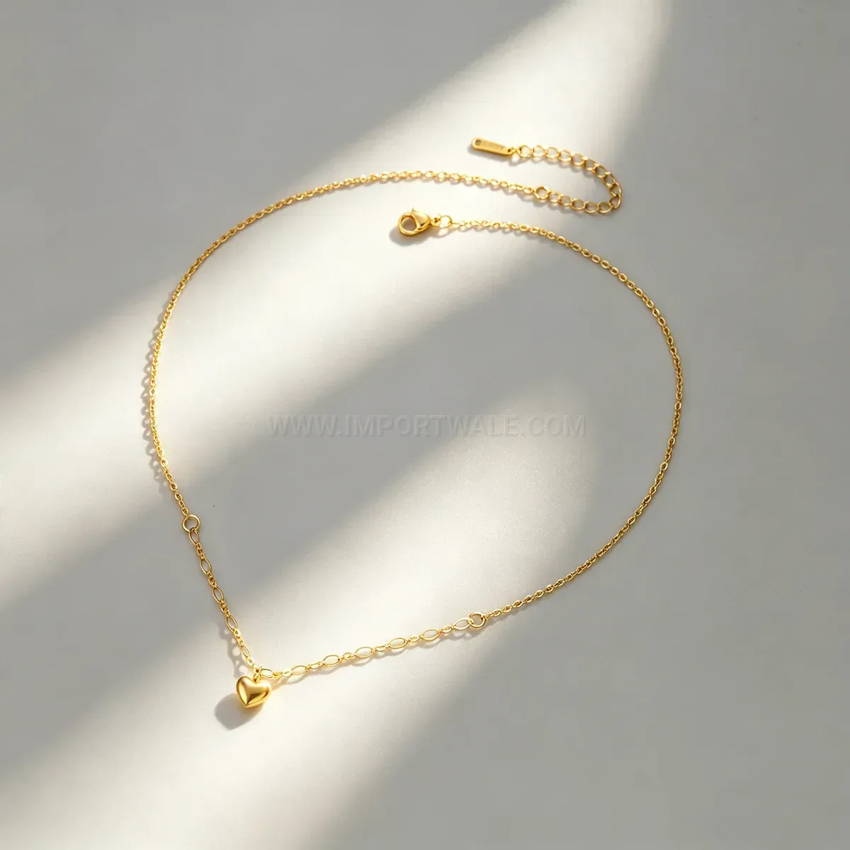 Classic Irregular Heart Stainless Steel Vacuum Plated Chain Necklace
