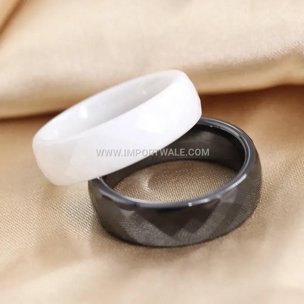 Faceted Minimalist Ceramic Band Ring