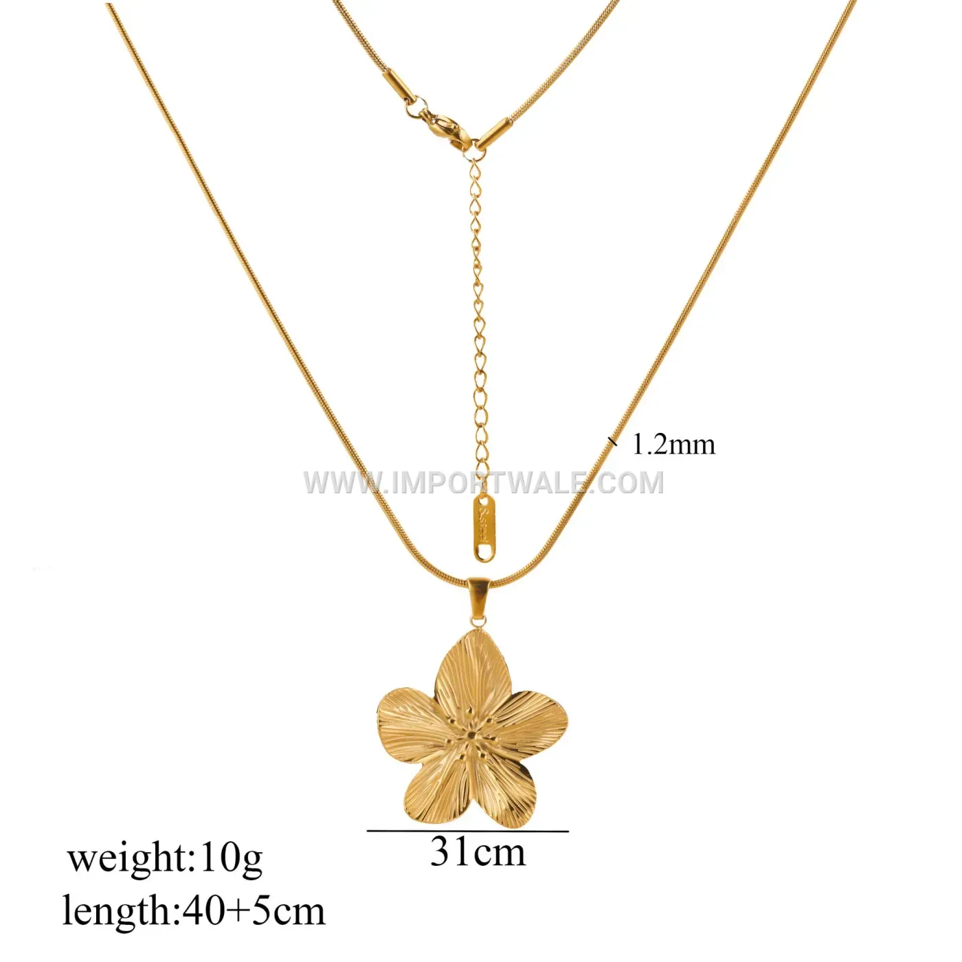 Elegantly Plated Stainless Steel Snake Chain Long Pendant Necklace
