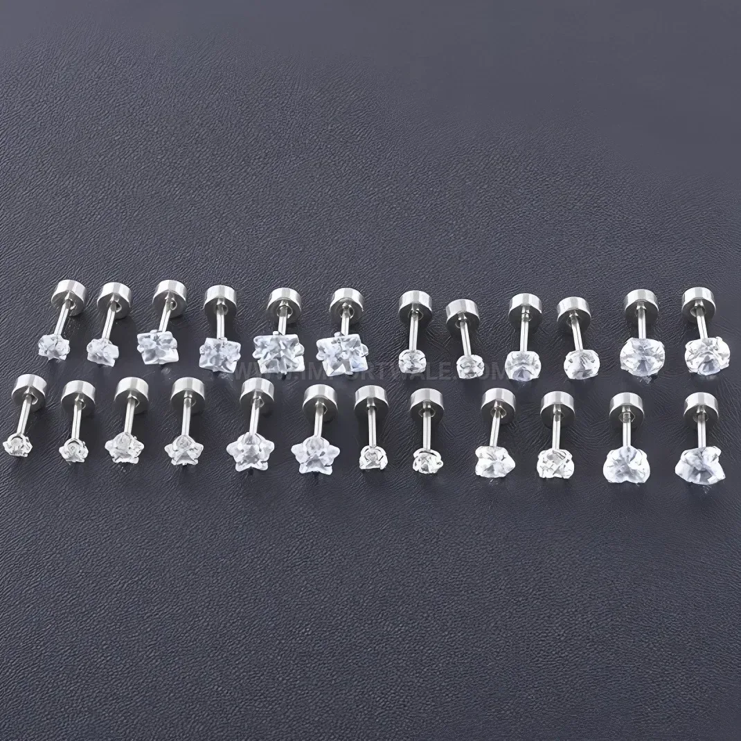 Fashion Vintage Stainless Steel Constellation Piercing Ear Stud Set
