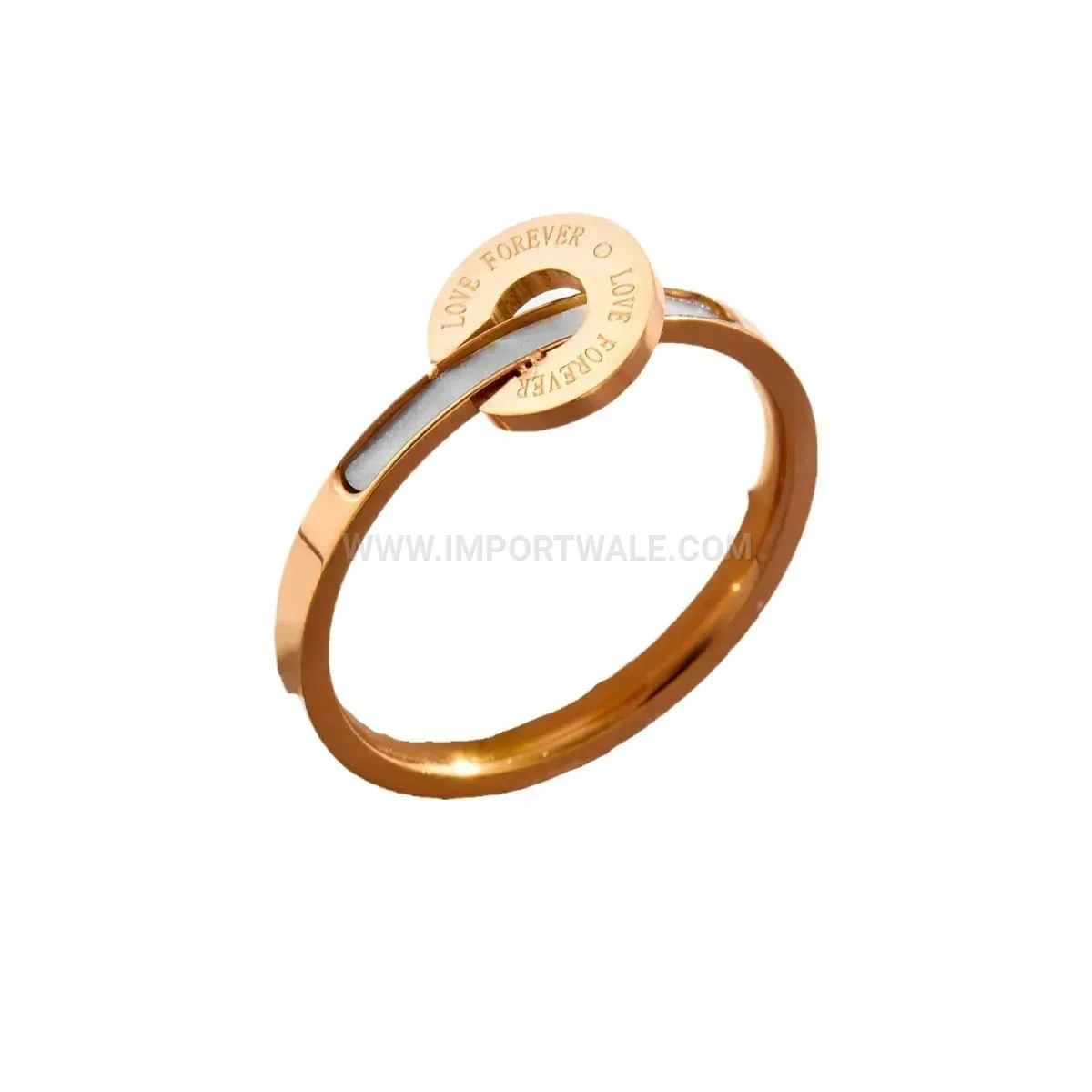 Rose Gold Titanium Steel Shell Disc Ring