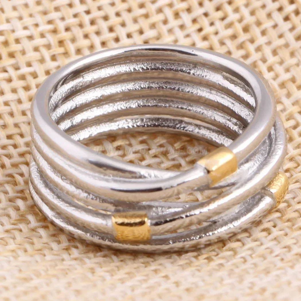 Bold Minimalist Geometric Stainless Steel Line Band Ring