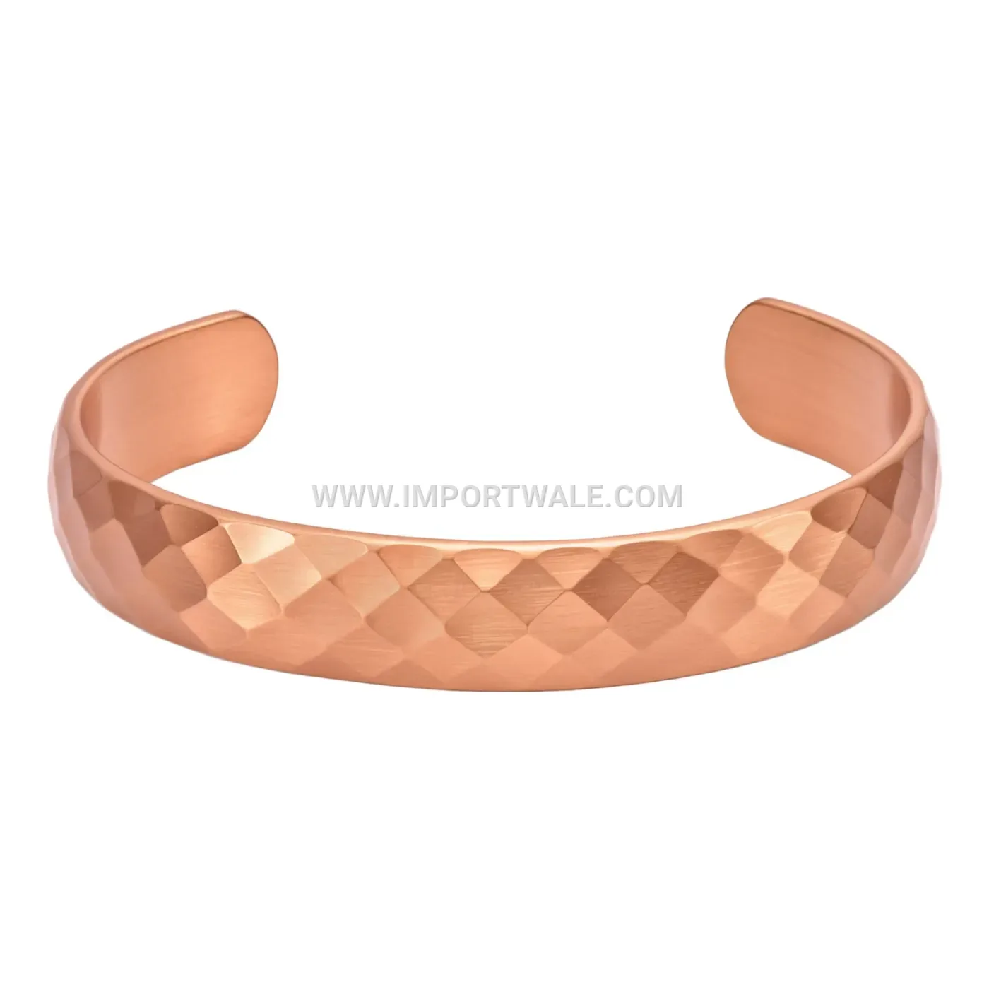 Vintage Hammered Solid Red Copper Wide Cuff Bracelet