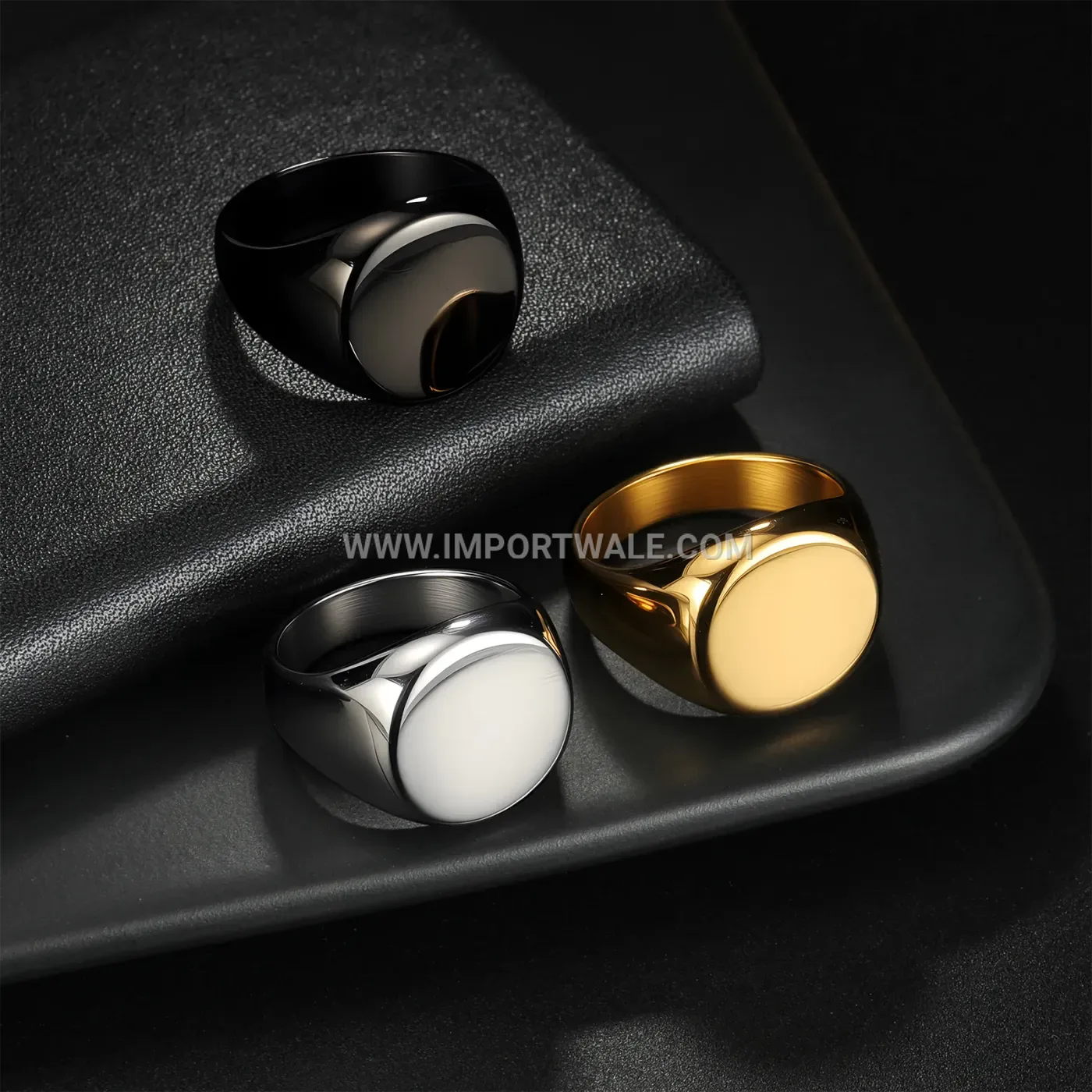 Round Cast Stainless Steel Signet Ring