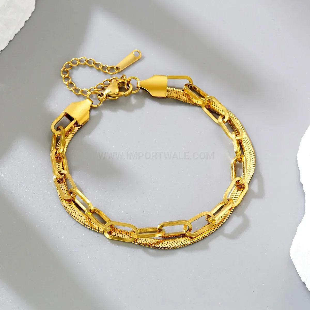 Layered Stainless Steel Snake Chain Bracelet