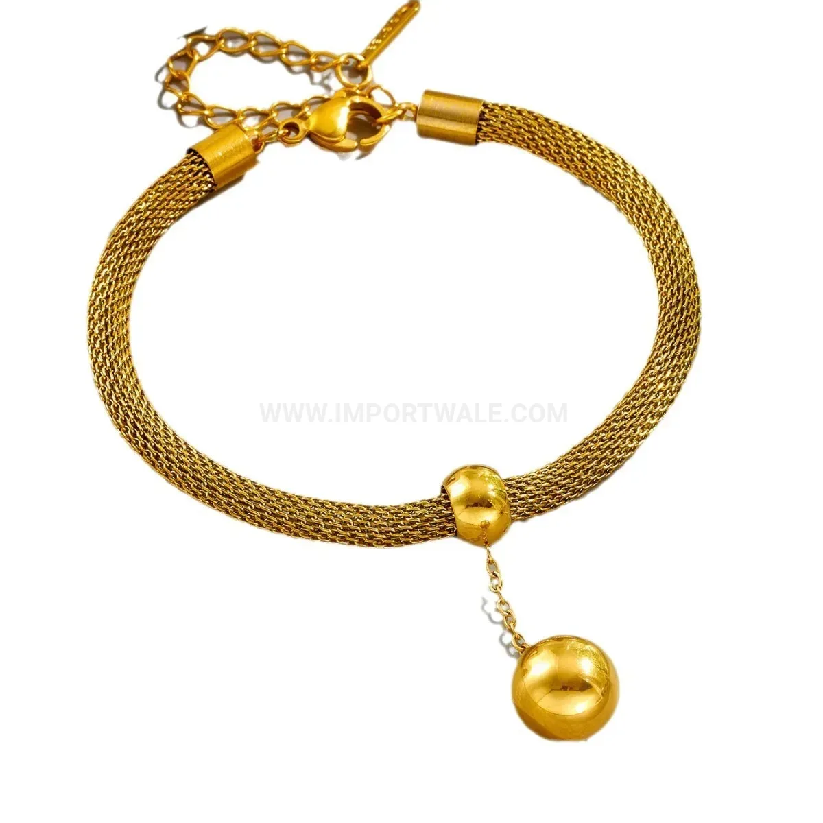 Stylish Filigree Flower Beaded Tassel Titanium Steel Gold Plated Pendant