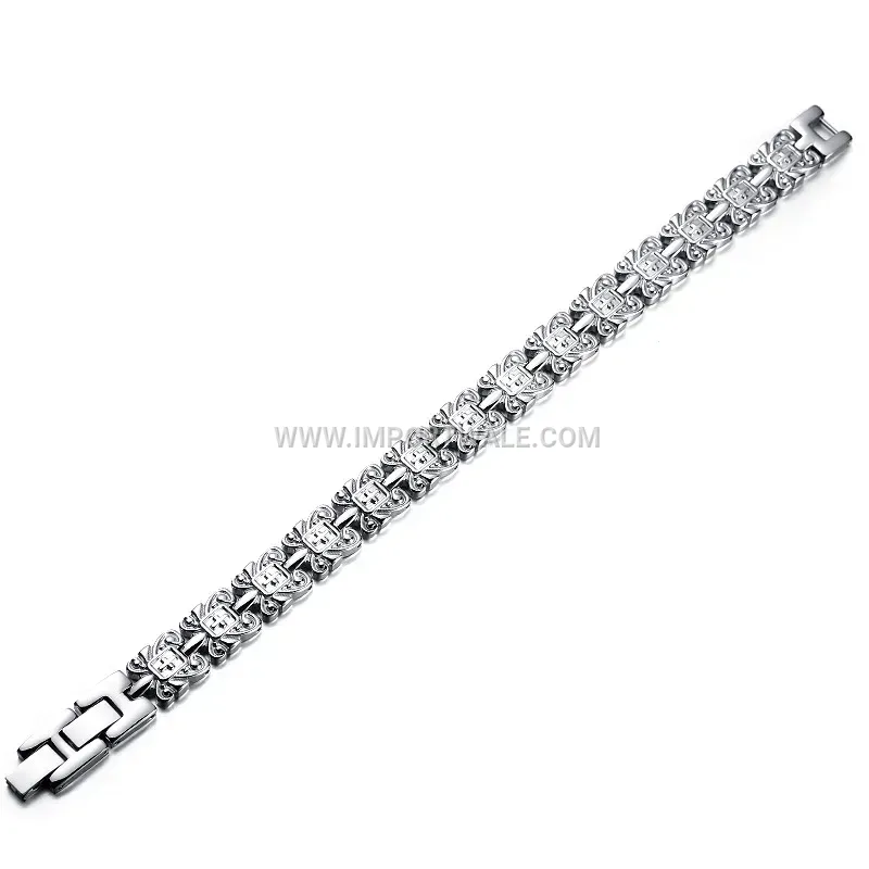 Vintage Style Cross Motif Magnetic Titanium Steel Bracelet
