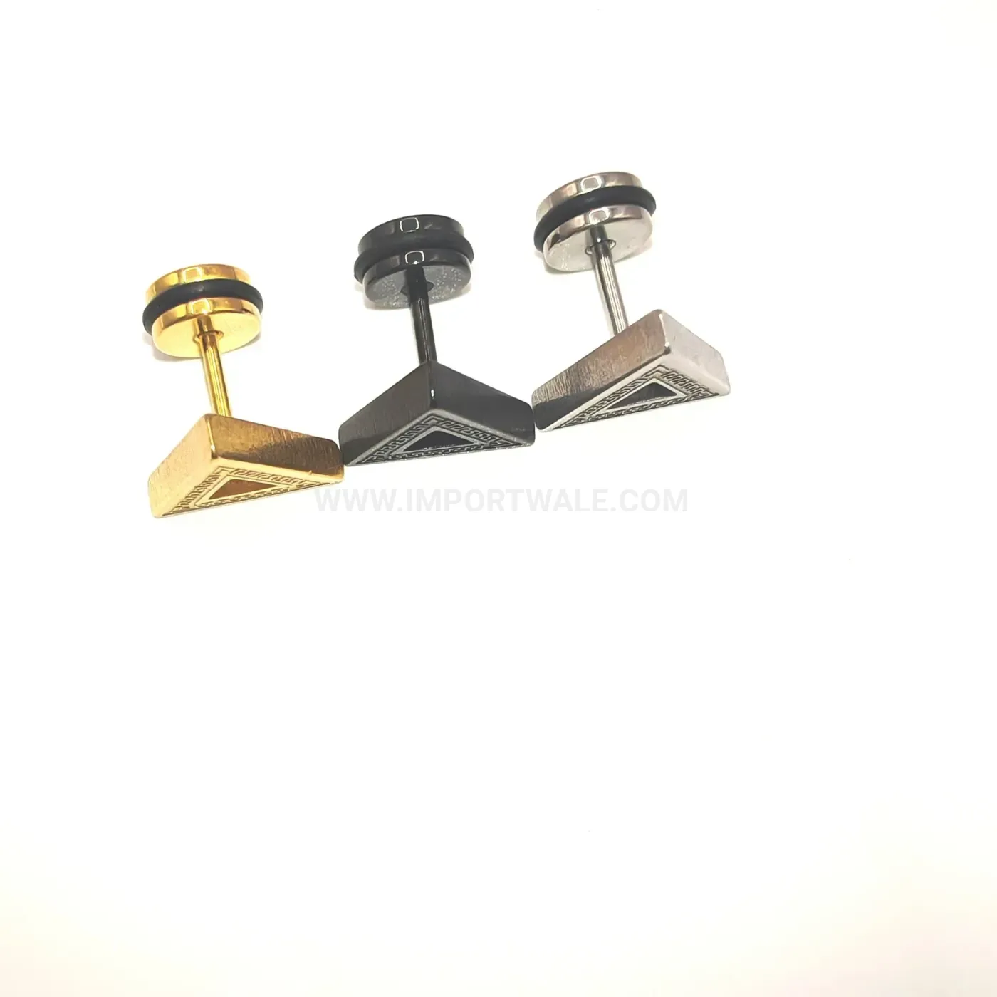Fashion Geometric Triangle Stainless Steel Piercing Drop Earrings