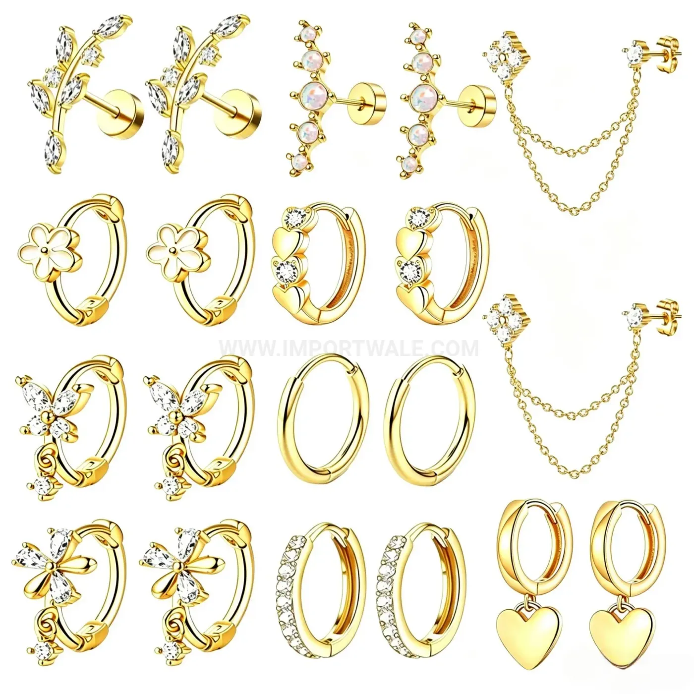 Stylish Sleek Stainless Steel Flat Back Cartilage Piercing Hoop Set