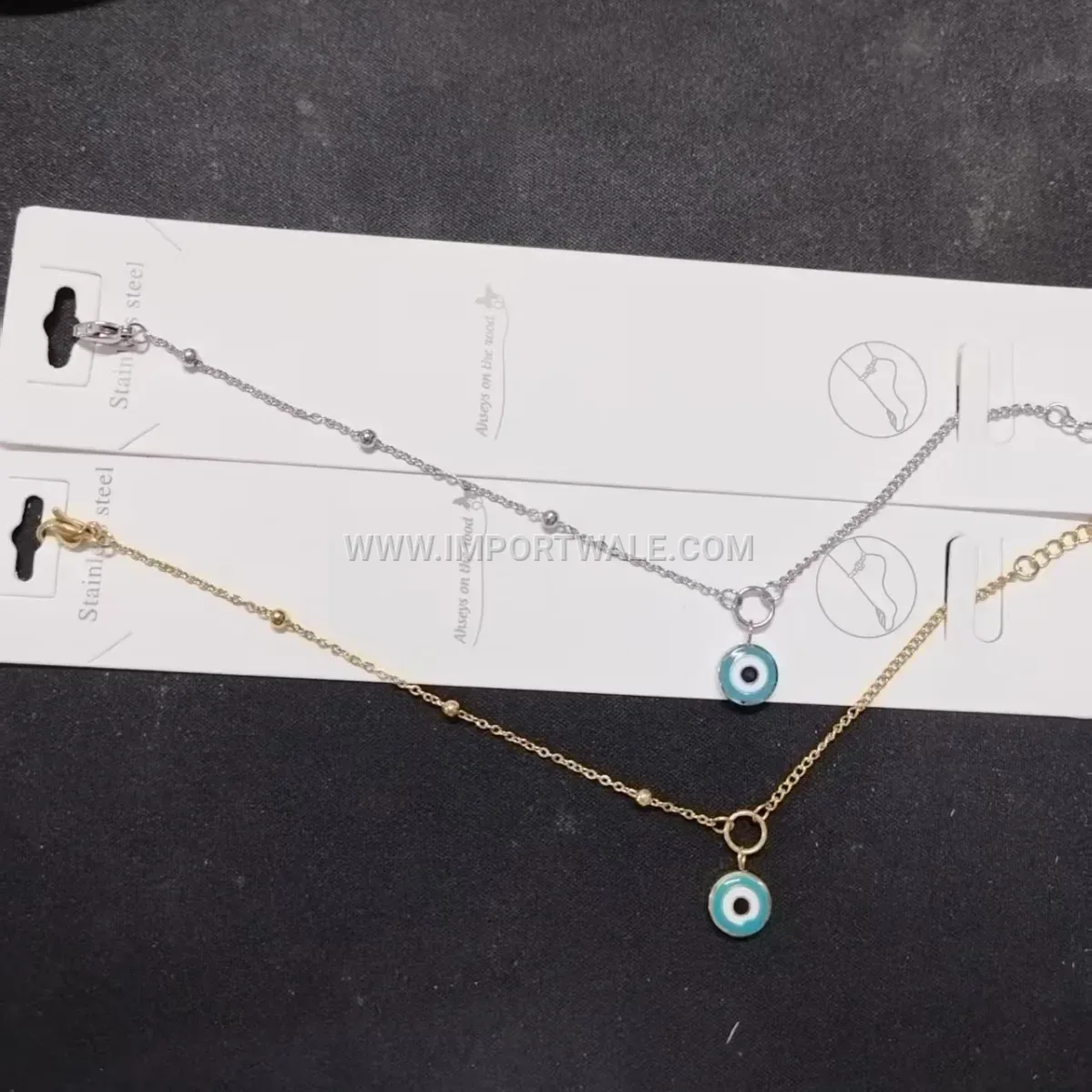 Stainless Steel Evil Eye Pendant Anklet