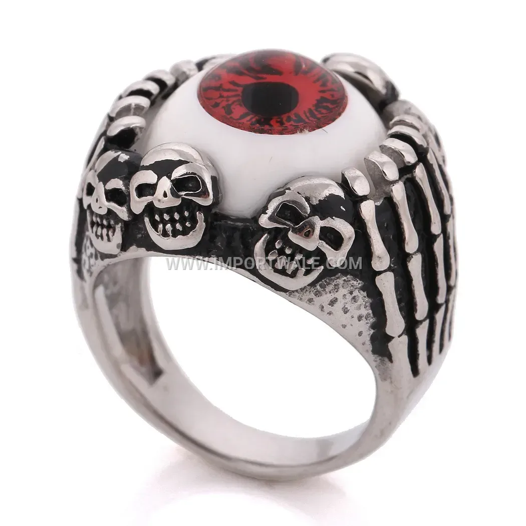 Retro Evil Eye Stainless Steel Men Ring